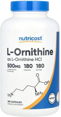 Nutricost, L-Ornithine, L-Ornithin, 500 mg, 180 Kapseln