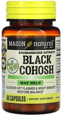 Thumbnail - Mason Natural, Black Cohosh, Traubensilberkerze, standardisiertes Extrakt, 60 Kapseln (40 mg pro Kapsel)