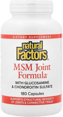 Natural Factors, MSM Gelenkformel mit Glucosamin und Chondroitinsulfat, 180 Kapseln