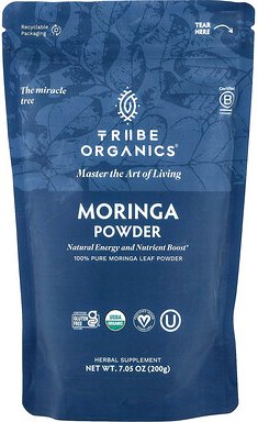 Tribe Organics, Moringa Powder, Moringapulver, 200 g (7,05 oz.)