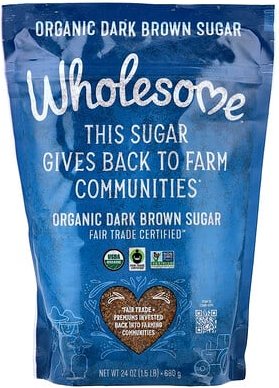 Wholesome Sweeteners, Organic Dark Brown Sugar, dunkelbrauner Bio-Zucker, 680 g (24 oz.)