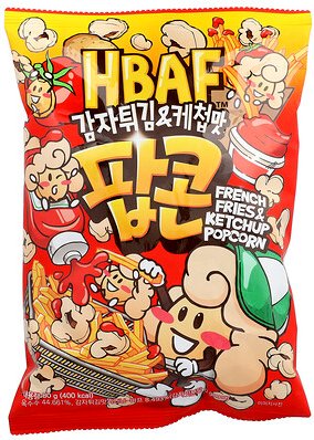 HBAF, French Fries & Ketchup Popcorn, Pommes Frites und Ketchup-Popcorn, 80 g