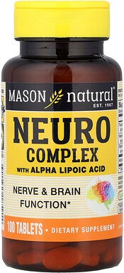 Thumbnail - Mason Natural, Neuro Complex with Alpha Lipoic Acid, Neurokomplex mit Alpha-Liponsäure, 100 Tabletten
