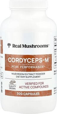 Real Mushrooms, Cordyceps-M, Pilzextraktpulver, 300 Kapseln