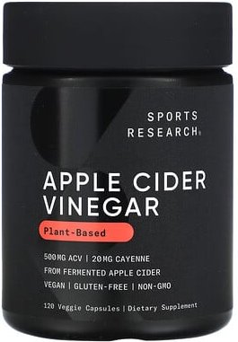 Sports Research, Apfelessig mit Cayenne-Pfeffer, 520 mg, 120 pflanzliche Kapseln