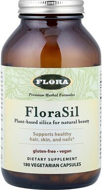 Flora, FloraSil, Ergänzungsmittel mit Silica, 180 pflanzliche Kapseln (9 mg pro Kapsel)