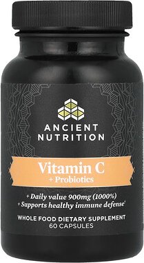 Ancient Nutrition, Vitamin C + Probiotics, Vitamin C und Probiotika, 60 Kapseln