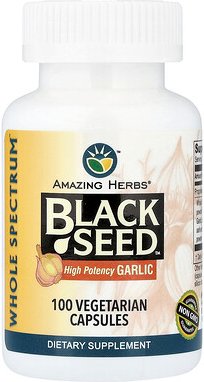 Amazing Herbs, Black Seed™, hochwirksamer Knoblauch, 100 pflanzliche Kapseln