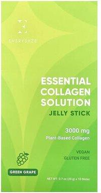 Everydaze, Essential Collagen Solution Jelly Stick, Jelly Stick, essenzielles Kollagen, grüne Traube, 10 Sticks, je 20 g...