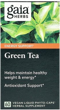Gaia Herbs, Grüner Tee, 60 vegane flüssige Phyto-Kapseln