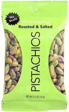 Wonderful Pistachios, Geröstet und gesalzen, ohne Schalen, 70 g (2,5 oz.)