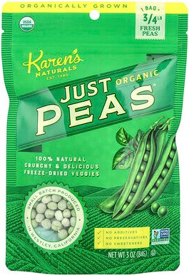 Karen's Naturals, Bio einfach Erbsen, 3,5 oz (98 g)