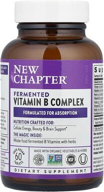 Thumbnail - New Chapter, Fermented Vitamin B Complex, fermentierter Vitamin-B-Komplex, 60 vegane Tabletten