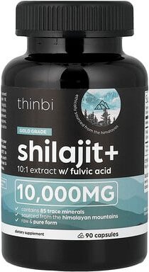 Thinbi, Shilajit+, 90 Kapseln (500 mg pro Kapsel)