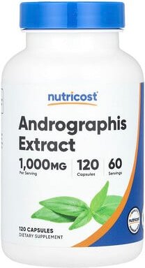 Nutricost, Andrographis Extract, Andrographis-Extrakt, 1.000 mg, 120 Kapseln (500 mg pro Kapsel)