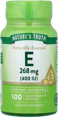 Nature's Truth, Natural E, 268 mg (400 IU), 100 Weichkapseln mit schneller Freisetzung