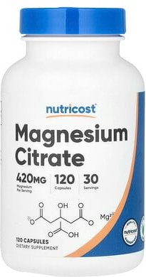 Nutricost, Magnesiumcitrat, 120 Kapseln (105 mg pro Kapsel)