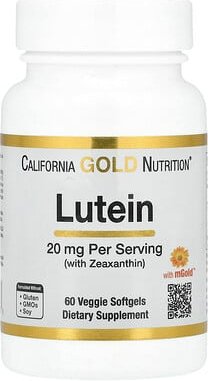 Thumbnail - California Gold Nutrition, Lutein with Zeaxanthin from Marigold Extract, Lutein mit Zeaxanthin aus Ringelblumenextrakt, ...