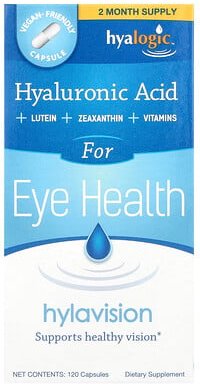 Hyalogic, Hylavision, Hyaluronsäure + Lutein + Zeaxathin + Vitamine, 120 Kapseln