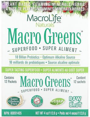 Macrolife Naturals, Macro Greens, Superfood, 12 Päckchen, je 9,4 g (0,3 oz.)