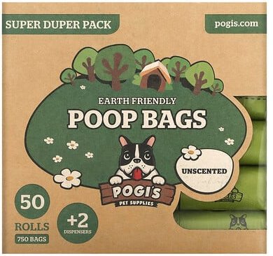 Pogi's Pet Supplies, Earth Friendly Poop Bags, Super Duper Pack, umweltfreundliche Kotbeutel, duftneutral, 50 Rollen, 75...
