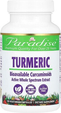 Paradise Herbs, Turmeric, Kurkuma, 120 pflanzliche Kapseln (250 mg pro Kapsel)