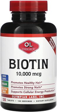 Olympian Labs, Biotin, 10.000 mcg, 120 Tabletten