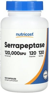 Nutricost, Serrapeptase, Serrapeptase, 60 mg (120.000 SPU), 120 Kapseln