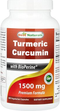 Best Naturals, Turmeric Curcumin With BioPerine®, 180 pflanzliche Kapseln