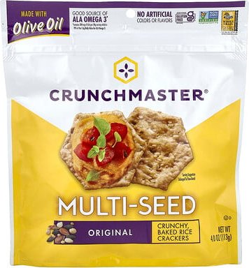 Crunchmaster, Multi-Seed, Crunchy Baked Rice Crackers, knusprige gebackene Reis-Cracker mit mehreren Samen, Original, 11...