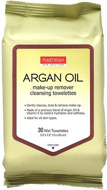Purederm, Make-up Remover Cleansing Towelettes, Arganöl, 30 feuchte Tücher