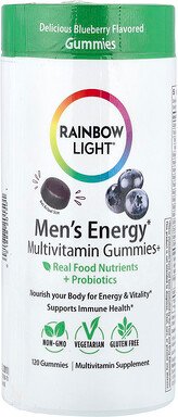 Rainbow Light, Men‘s Energy Multivitamin Gummies, Energy-Multivitamin-Fruchtgummis für Männer, Delicious Blueberry, 120 ...