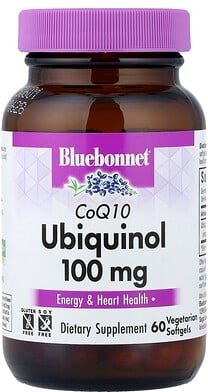 Bluebonnet Nutrition, CoQ10 Ubiquinol, CoQ10-Ubichinol, 100 mg, 60 vegetarische Weichkapseln