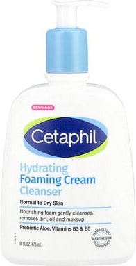 Cetaphil, Hydrating Foaming Cream Cleanser, feuchtigkeitsspendende, schäumende, cremige Reinigungscreme, 473 ml (16 fl. ...