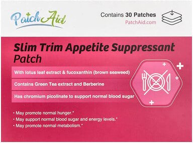 PatchAid, Slim Trim Appetite Suppressant Patch, Appetitzügler-Pflaster, 30 Pflaster