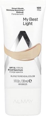 Almay, Smart Farbton, hauttonlich passendes Make-up, LSF 15, 100 My Best Light, 30 ml (1 fl. oz.)