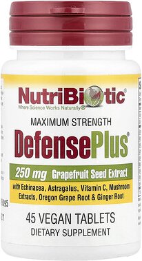 NutriBiotic, DefensePlus, Maximum Strength, Stärkung der Abwehrkräfte, maximale Stärke, 45 vegane Tabletten