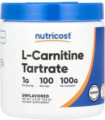 Nutricost, L-Carnitine Tartrate, L-Carnitin-Tartrat, geschmacksneutral, 100 g (3,5 oz.)
