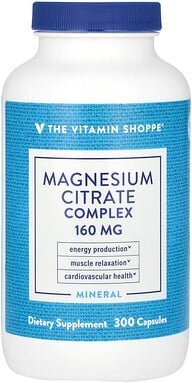 The Vitamin Shoppe, Magnesium Citrate Complex, Magnesiumcitrat-Komplex, 160 mg, 300 Kapseln