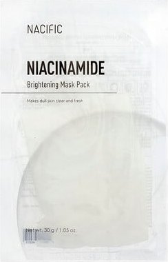 Nacific, Brightening Beauty Mask Pack, aufhellende Beauty-Masken, Niacinamid, 1 Tuchmaske, 30 g (1,05 oz.)