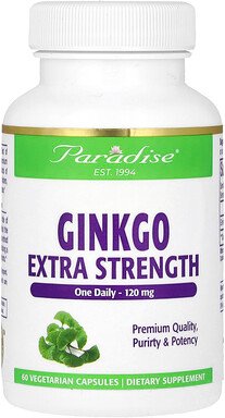 Paradise Herbs, Ginkgo, 120 mg, 60 pflanzliche Kapseln
