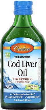 Carlson, Wild Norwegian Cod Liver Oil, Fruit Splash, 250 ml (8,4 fl. oz.)