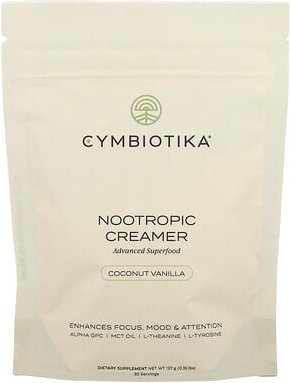 Cymbiotika, Nootropic Creamer, Nootropischer Kaffeeweißer, Kokosnuss-Vanille, 157 g (0,35 lbs.)