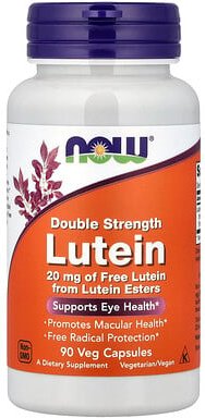 NOW Foods, Lutein, 20 mg, 90 pflanzliche Kapseln
