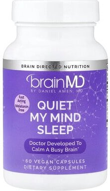 BrainMD, Quiet My Mind Sleep, Schlaftropfen, 60 vegane Kapseln