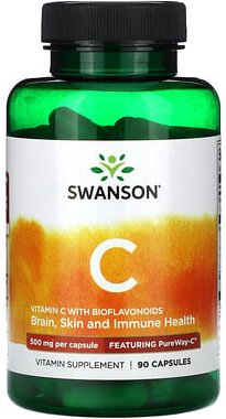 Swanson, Vitamin C mit BioFlavonoiden, 500 mg, 90 Kapseln