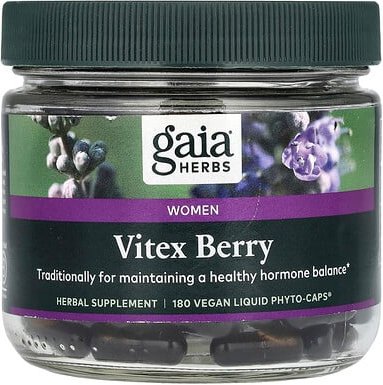 Gaia Herbs, Vitex Berry for Women, Mönchspfeffer-Beere für Frauen, 180 vegane, flüssige Phyto-Kapseln