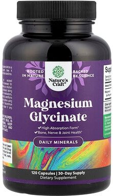 Nature's Craft, Magnesium Glycinate, Magnesiumglycinat, 120 Kapseln (125 mg pro Kapsel)