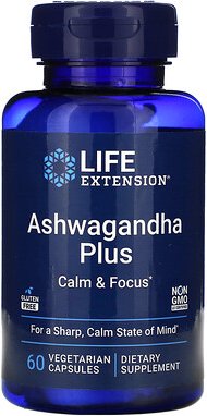 Life Extension, Ashwagandha Plus, 60 vegetarische Kapseln