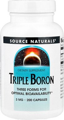 Source Naturals, Dreifach-Bor, 3 mg, 200 Kapseln
